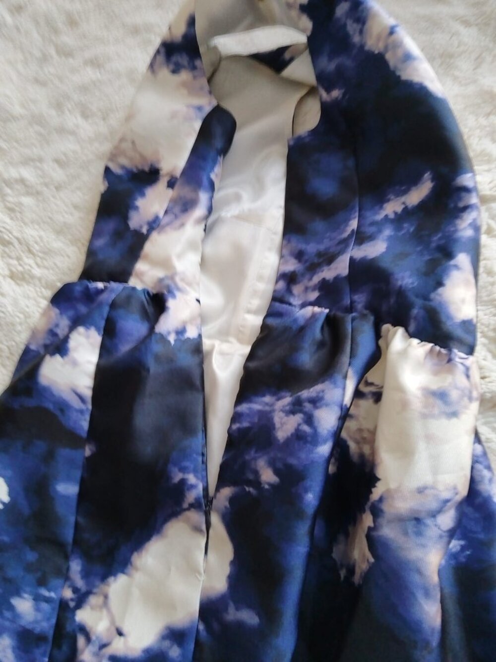 kate spade Blue and White Cloud-Print Sleeveless Mini Dress - Picture 12 of 14